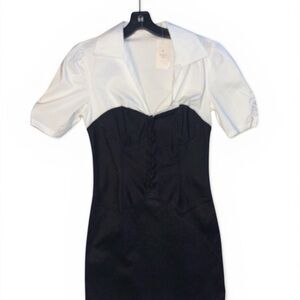 Forever 21 Black and White Two-Tone Midi Dress
